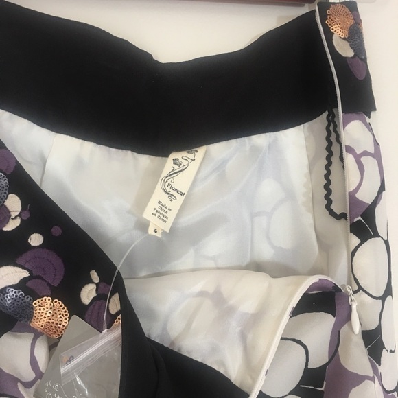 Anthropologie Floreat Silk Ocean Mist Skirt Sz. 4 BNWT - Picture 13 of 15